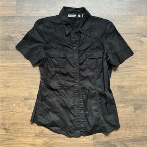 mexx | black short sleeve button up
